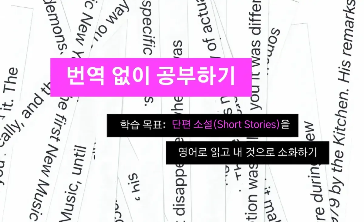 [후원자 할인] 번역 없이 공부하기 3기: Short Stories